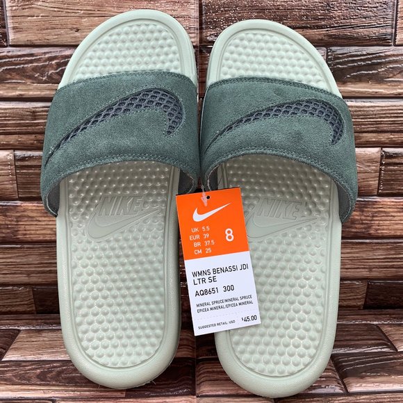 Nike Shoes - New Nike Benassi JDI Leather SE Mineral Spruce